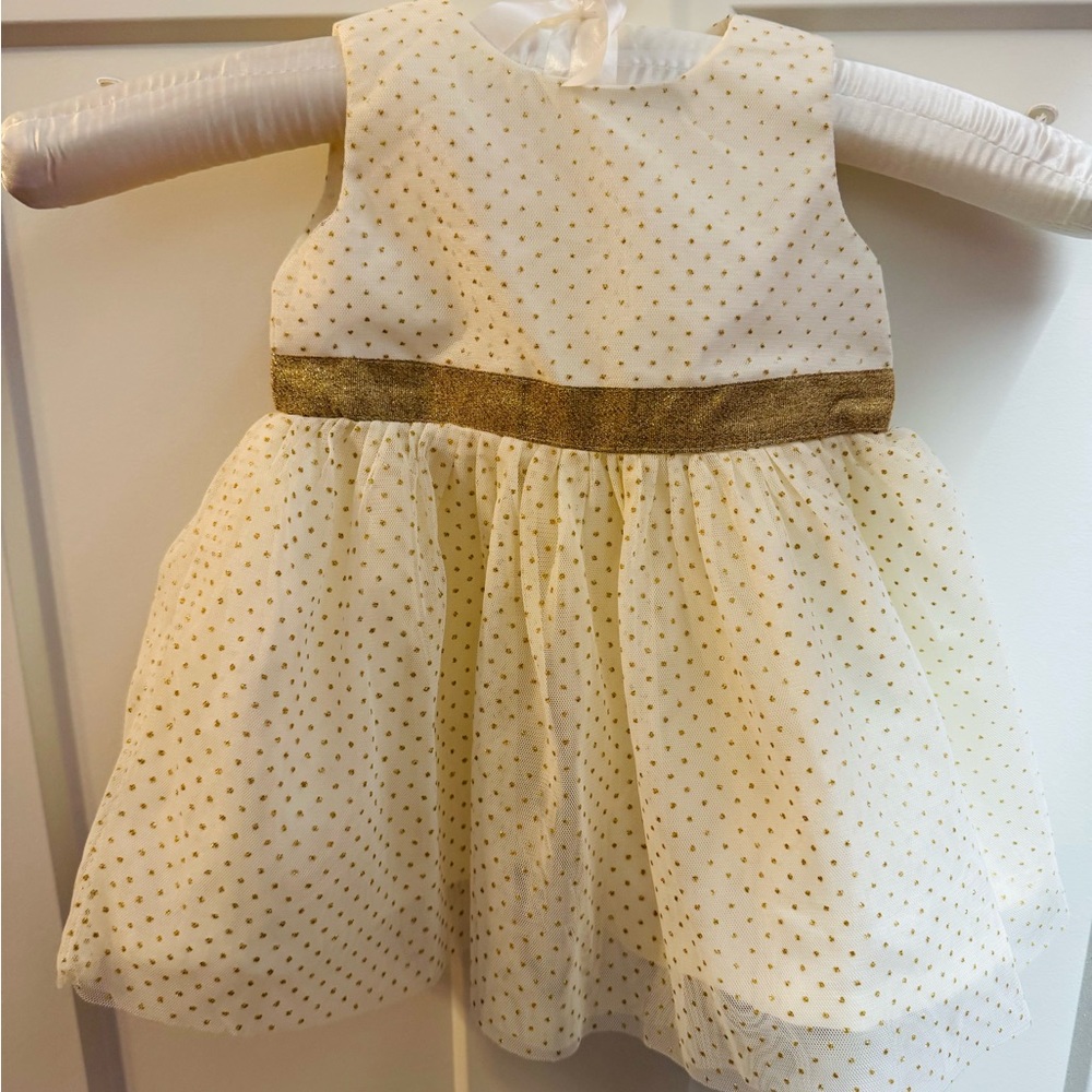 Charming Gold Polka Dot Dress